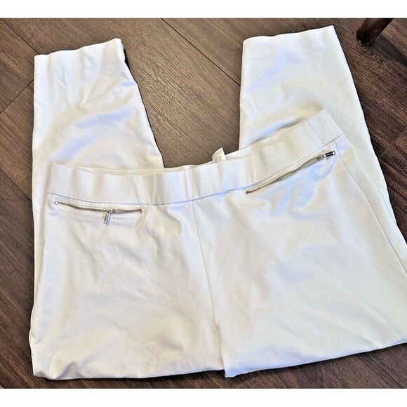 Michael Kors Women's  Plus Size High-Rise Pull-On Pants Slimming White 3X - Picture 2 of 6
